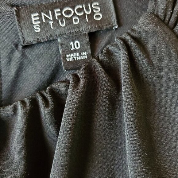 🏆301 Enfocus Studio Black Ruffle Sleeveless Dress - Picture 3 of 6